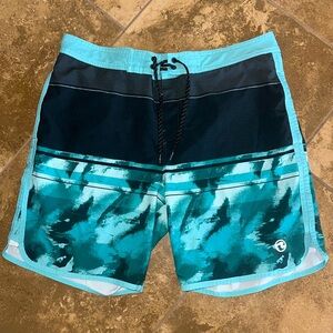 Ocean Current Blue and Black Board Shorts